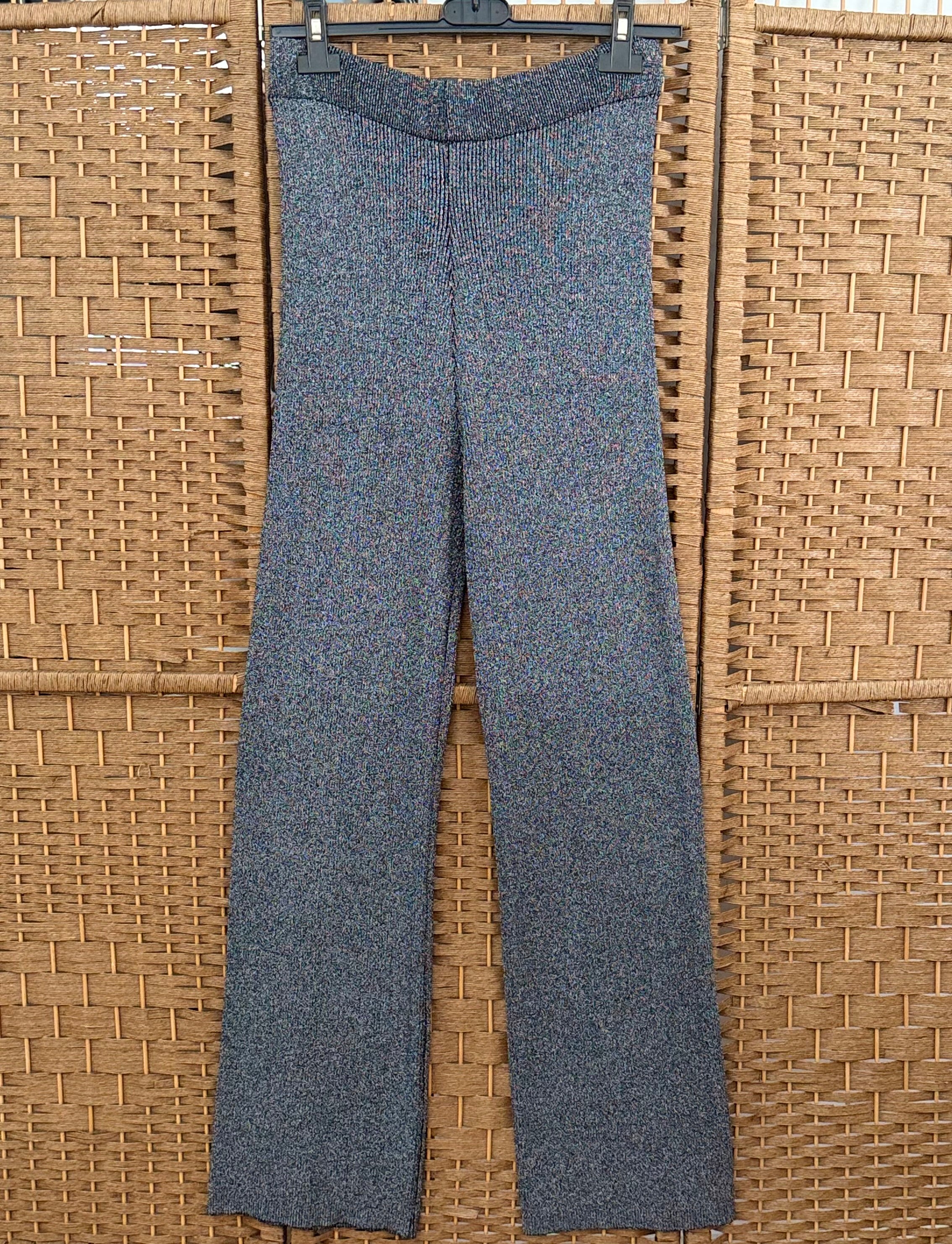 Knitted dark silver grey pants