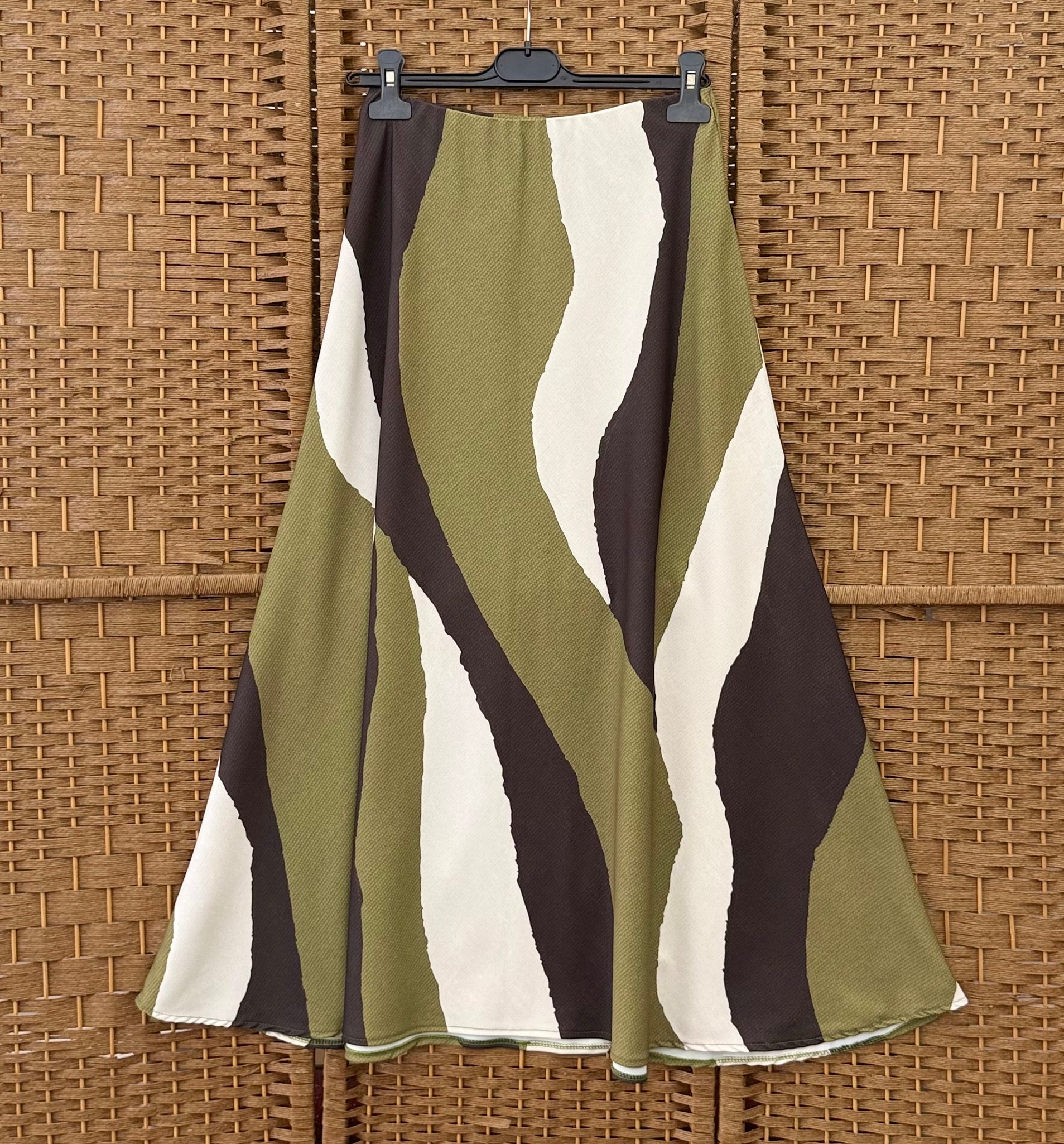 Wavy Stripe A-Line Skirt