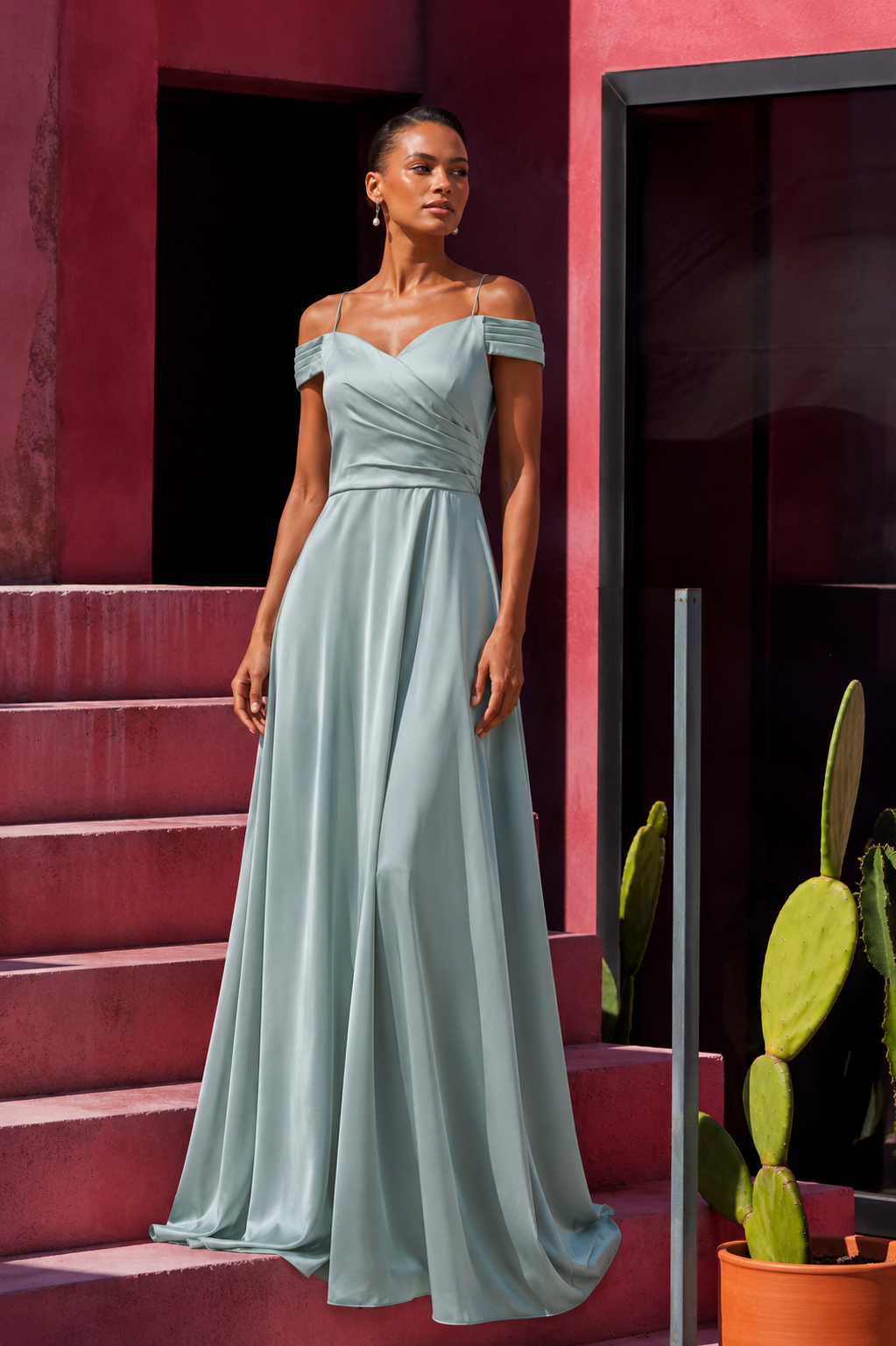Almond green dress