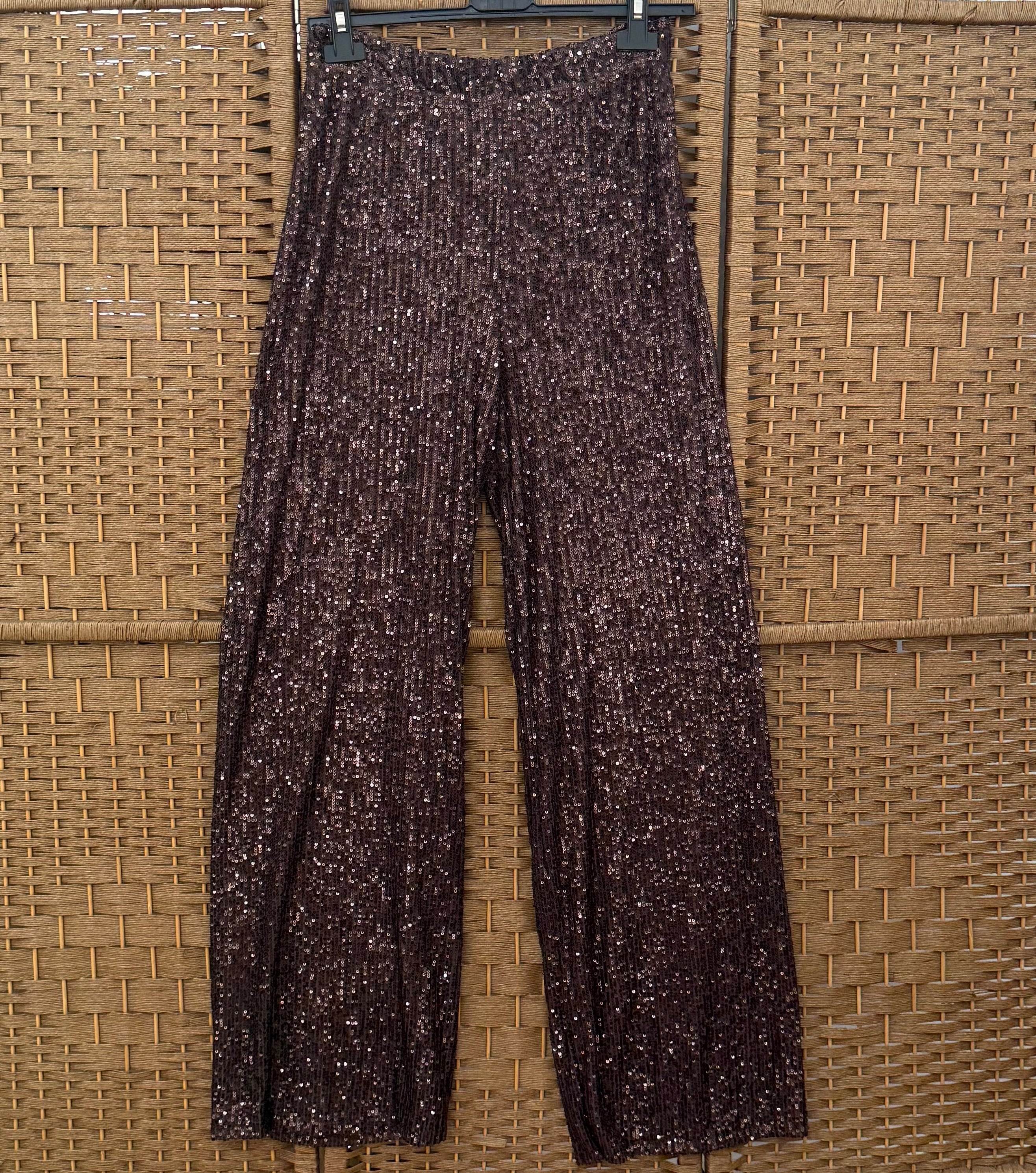 Sequin pants brown/bronze
