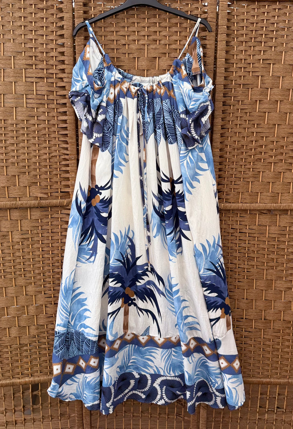 Viscose Midi Dress with Adjustable Straps