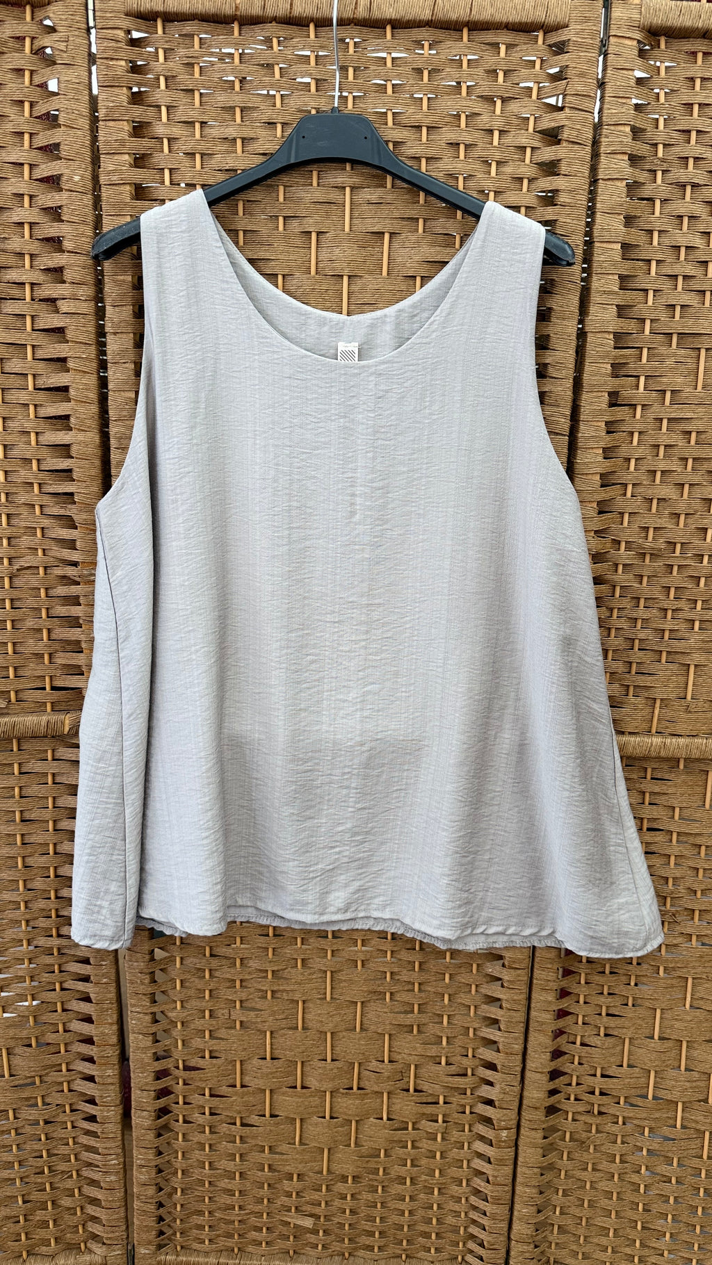 Sleeveless Viscose Top – Red, Lime & Dusty Beige