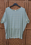 Oversized Striped Viscose T-Shirt – 3 Colourways