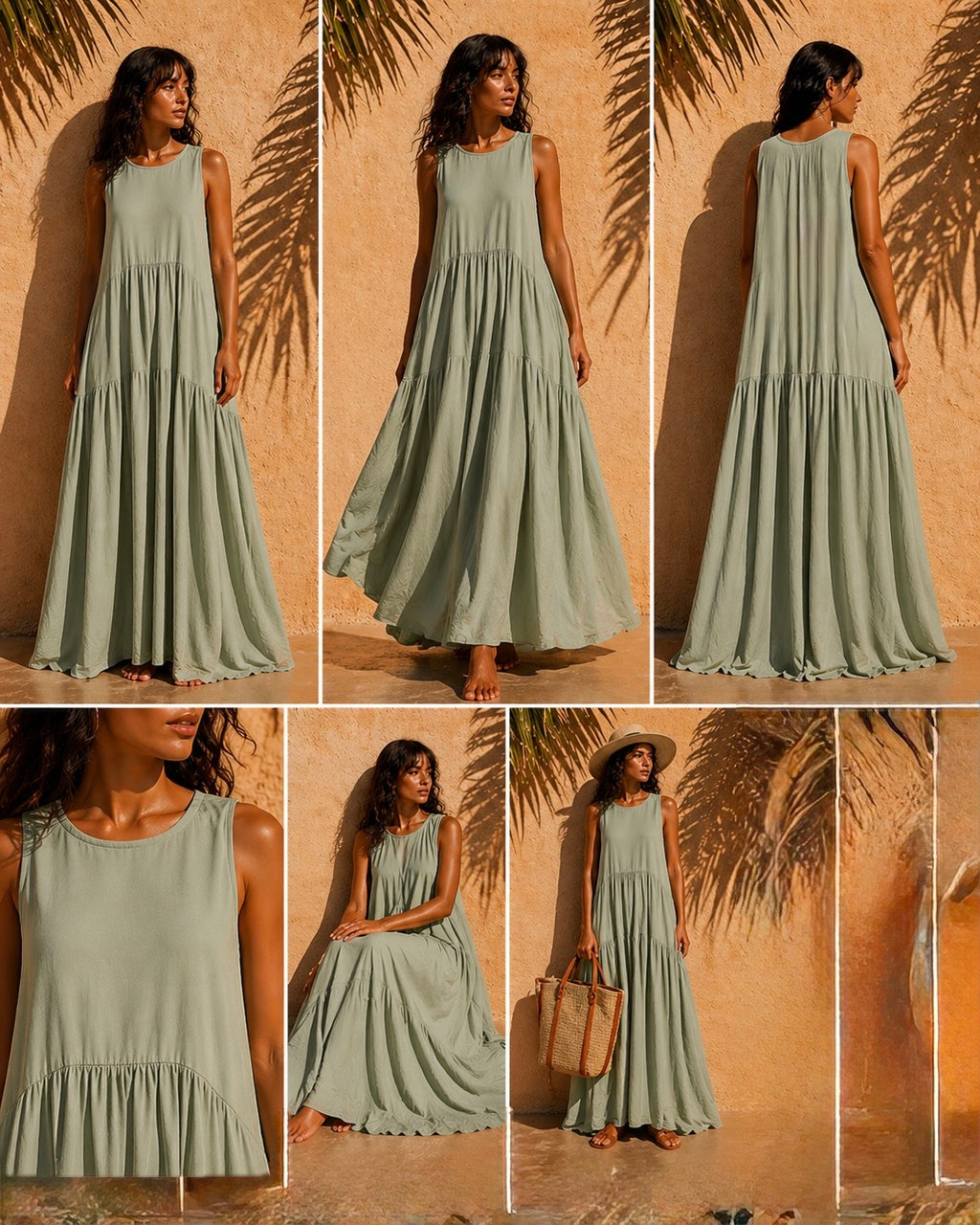 Cotton, long, relaxed dress
