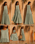 Cotton, long, relaxed dress