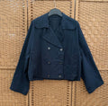 Blue black short jean jacket