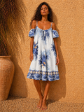 Viscose Midi Dress with Adjustable Straps