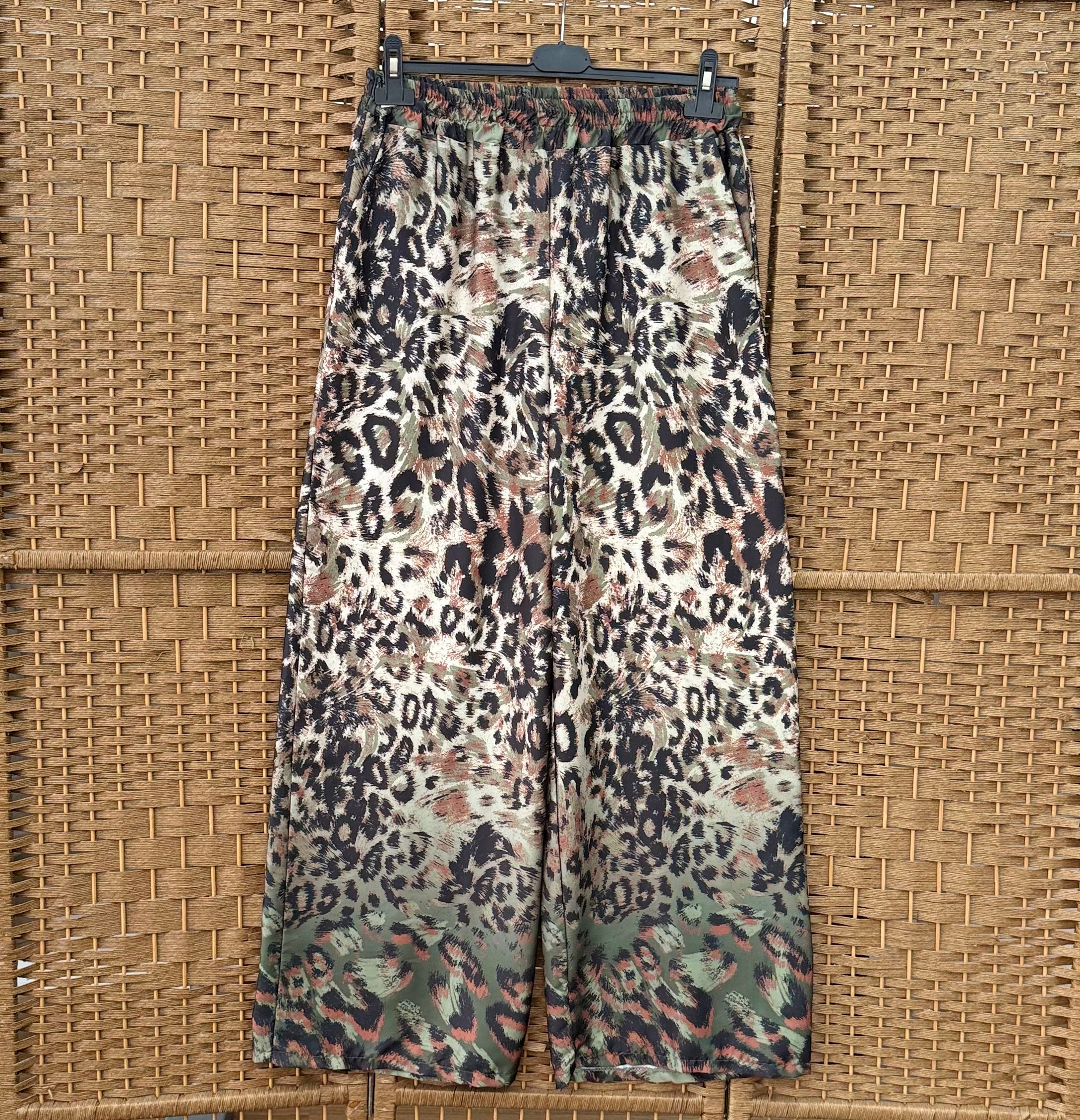 Satin Animal Print Pants – Blue & Green Colourways