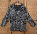 Oversized silver and black pattern top