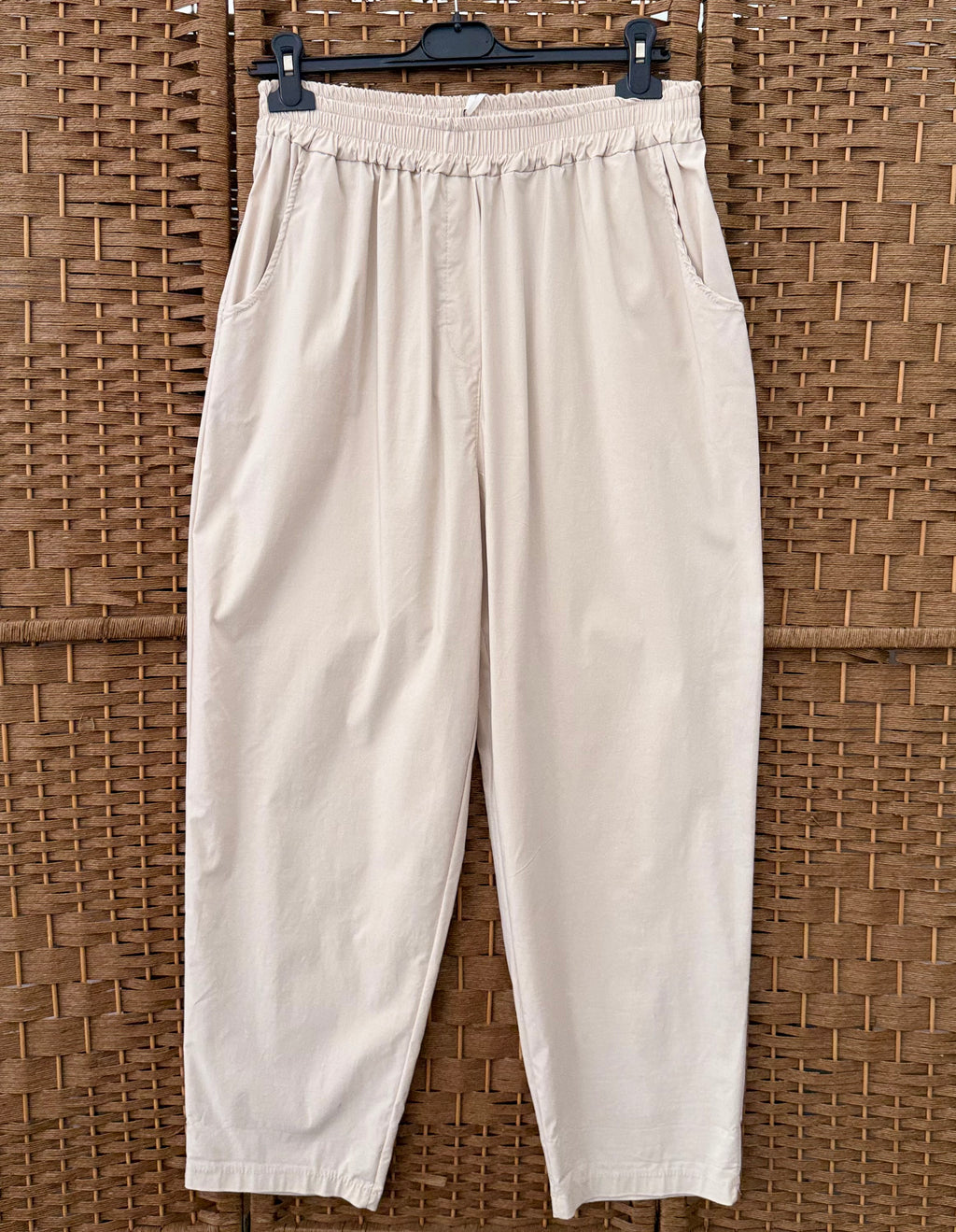 Beige Stretch Viscose Trousers – Plus Size