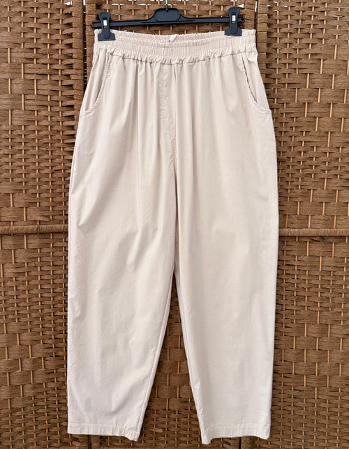 Beige Stretch Viscose Trousers – Plus Size