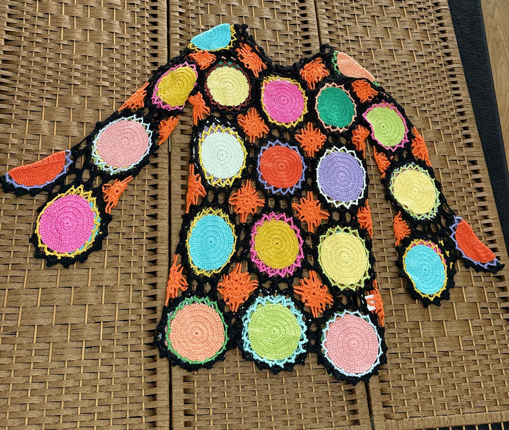 Colourful Knitted Patchwork Mini Dress – Wear as a Dress or Top