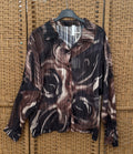 Shiny, brown, black and beige shirt!