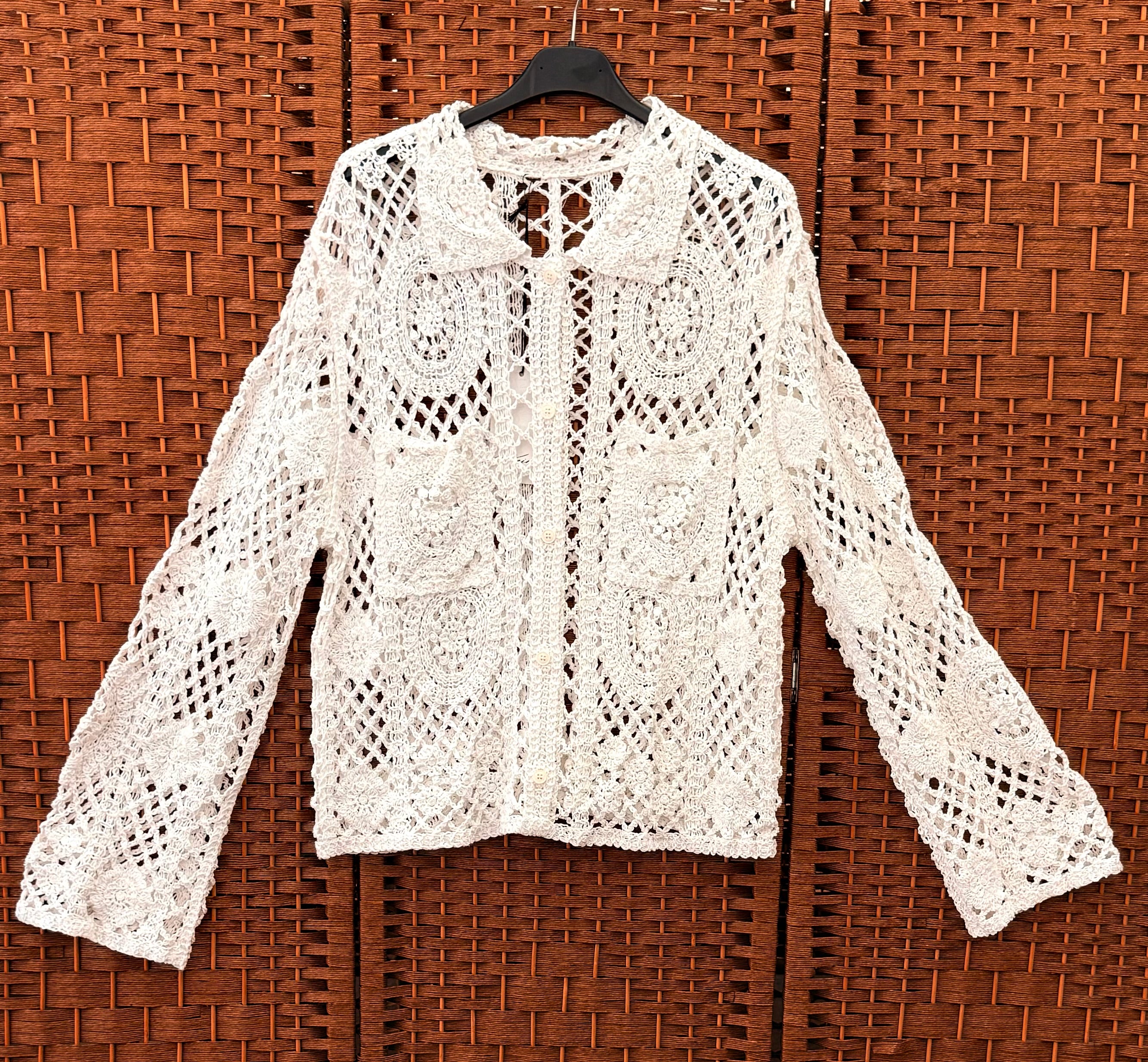 White 100% Cotton Knitted Cardigan – Wear as a Shirt, Cardigan or Jacket