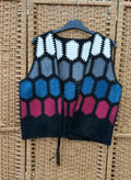 Suede-Look Embroidered Gilet – Black Band Detail