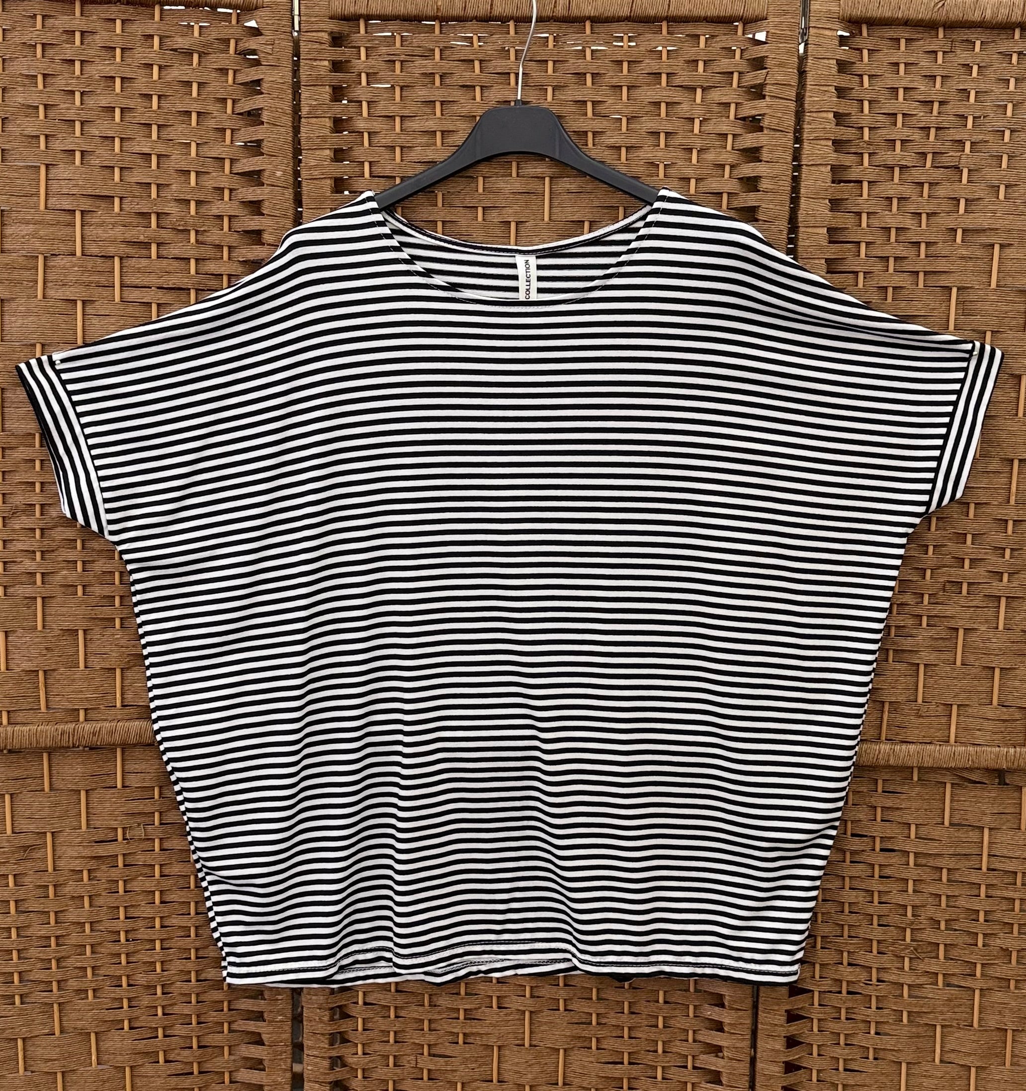 Oversized Striped Viscose T-Shirt – 3 Colourways