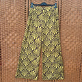 Patterned lime green and brown pants
