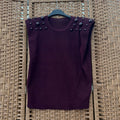 Beaded top with shoulder pads