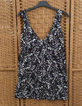 Silver black and sequins top
