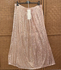Skirt in golden sequins, plus size