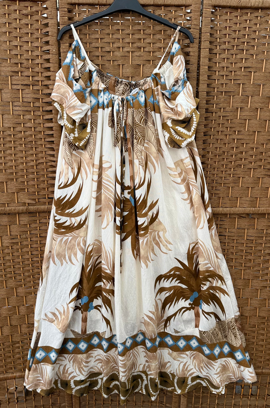 Viscose Midi Dress with Adjustable Straps