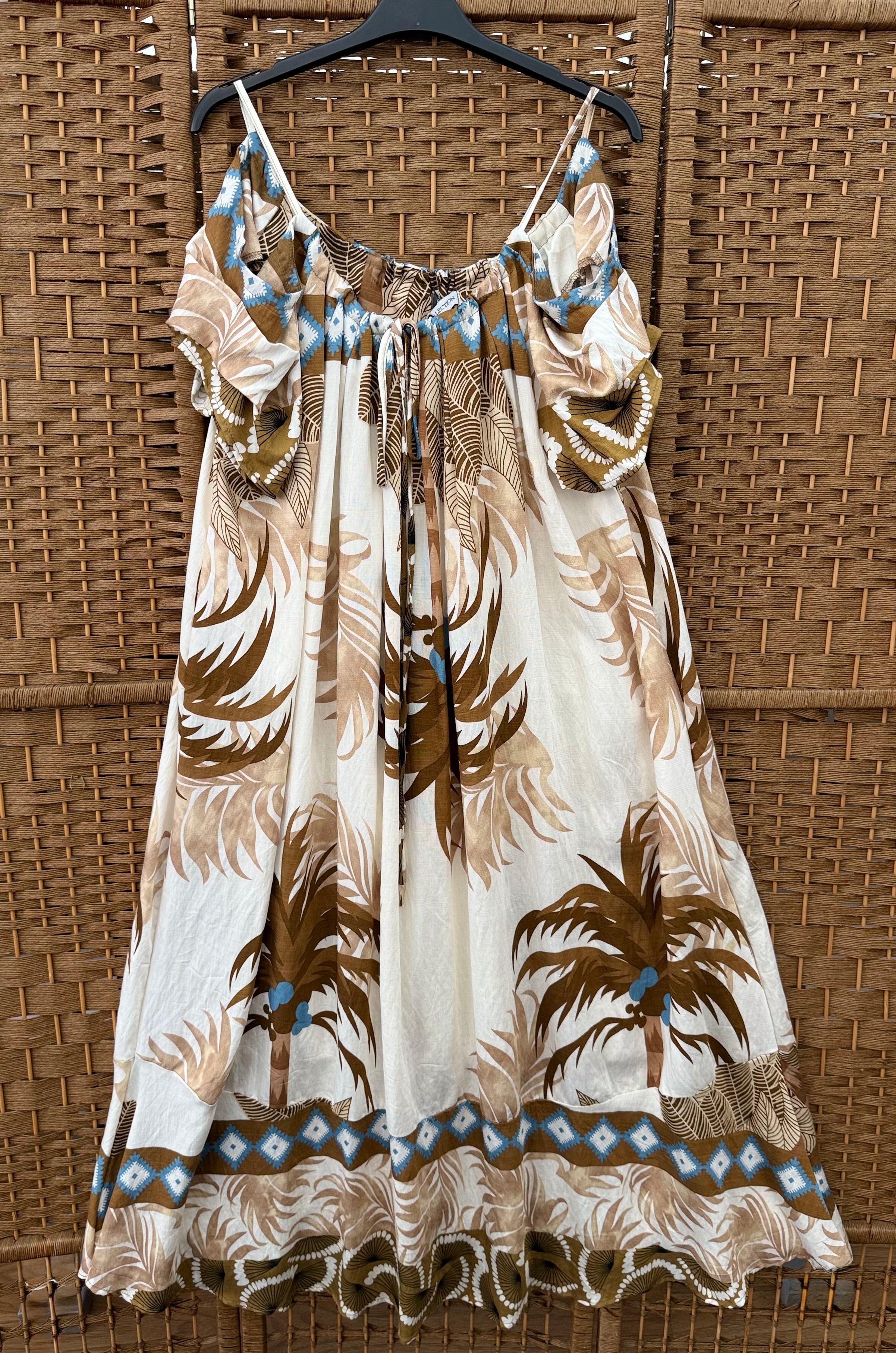 Viscose Midi Dress with Adjustable Straps
