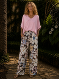 Wide Pink Silk & Viscose Blouse – Soft & Comfortable