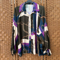 Chain-Print Button-Through Shirt
