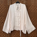 Mandarin Collar Blouse with Knot Fastenings
