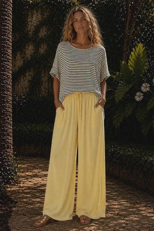 Oversized Striped Viscose T-Shirt – 3 Colourways